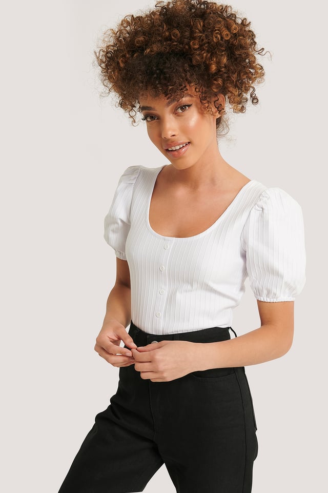 Toppi Puhvihihoilla White