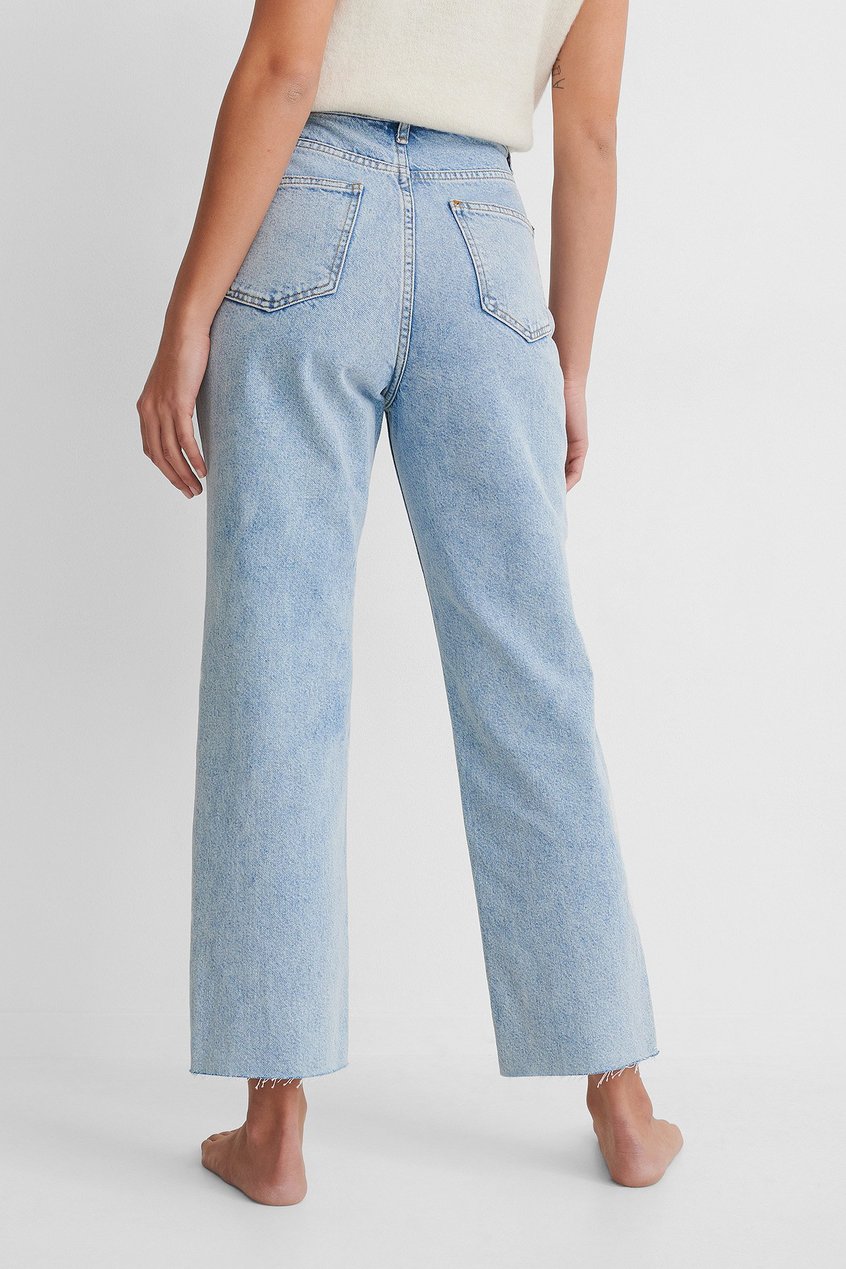 Jeans Jeans mit geradem Bein | Organische Gerade geschnittene Jeans mit hoher Taille - DV06870