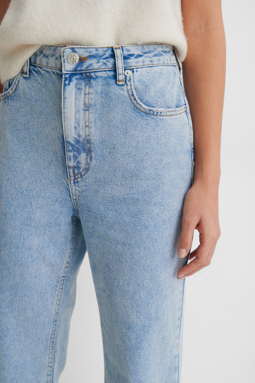 Jeans Jeans mit geradem Bein | Organische Gerade geschnittene Jeans mit hoher Taille - DV06870