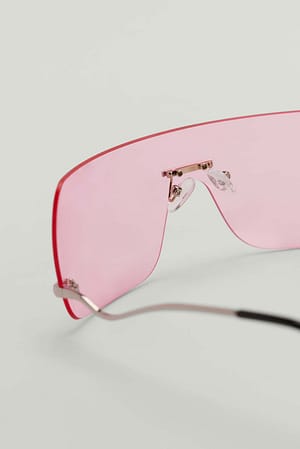 Pink Rimless Sunglasses