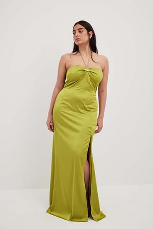 Green Ring Detail Maxi Dress