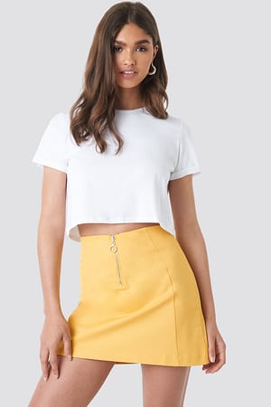 Yellow Ring Puller A-Line Mini Skirt