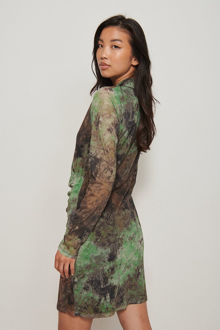 Kleider Herbstkleider | Recycelt gerüscht netz-Kleid - YZ43936