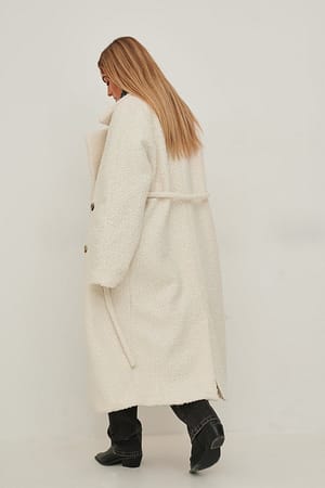 Offwhite Round Belted Coat