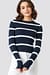 Round Neck Striped Knitted Sweater