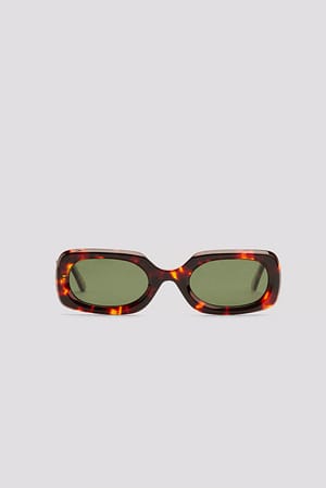 Tortois Rounded Slim Frame Acetate Sunglasses