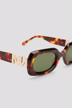Tortois Rounded Slim Frame Acetate Sunglasses