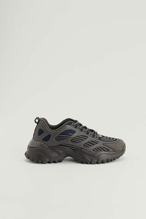 Blue/Grey Rubberen chunky sneakers
