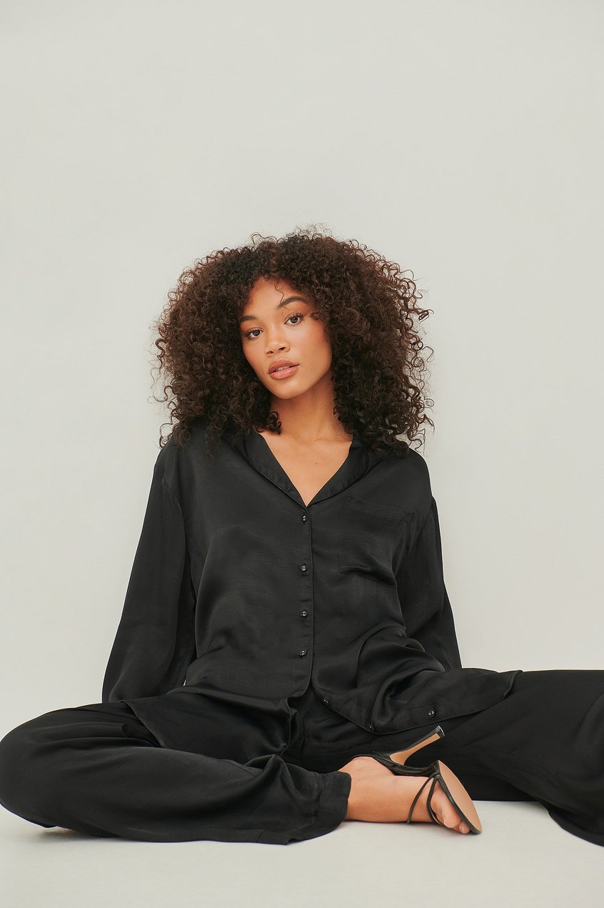 Lencería Pyjamas | Pantalón loungewear de satén - MW98373