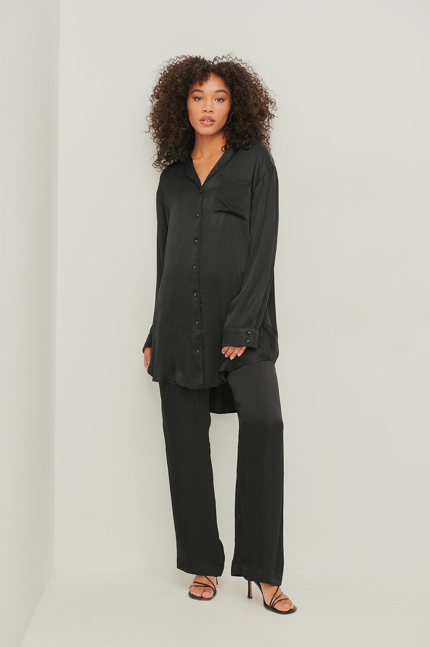 Lingerie et vêtements de nuit Robes | Robe chemise décontractée en satin - UO64678