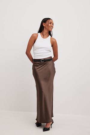 Chain Belt Silk Midi Skirt - Women - Ready-to-Wear