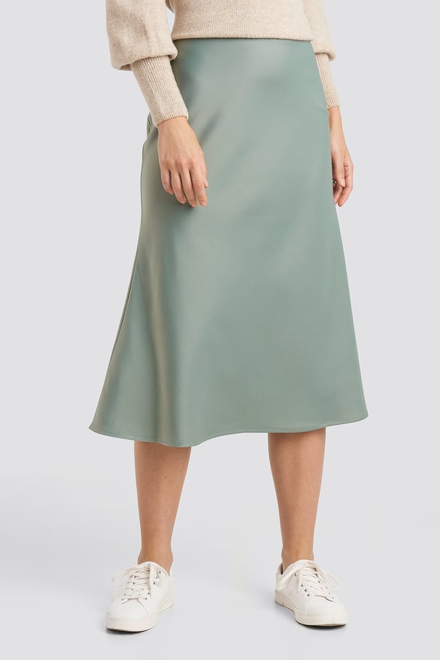 Satin Skirt Dusty Green