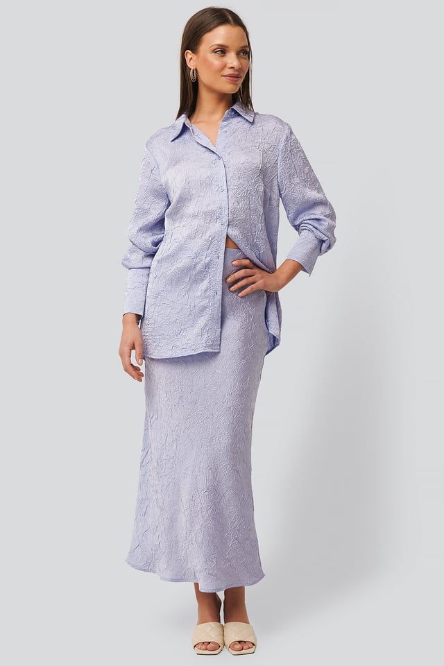 Satin Wrinkle Skirt Lilac