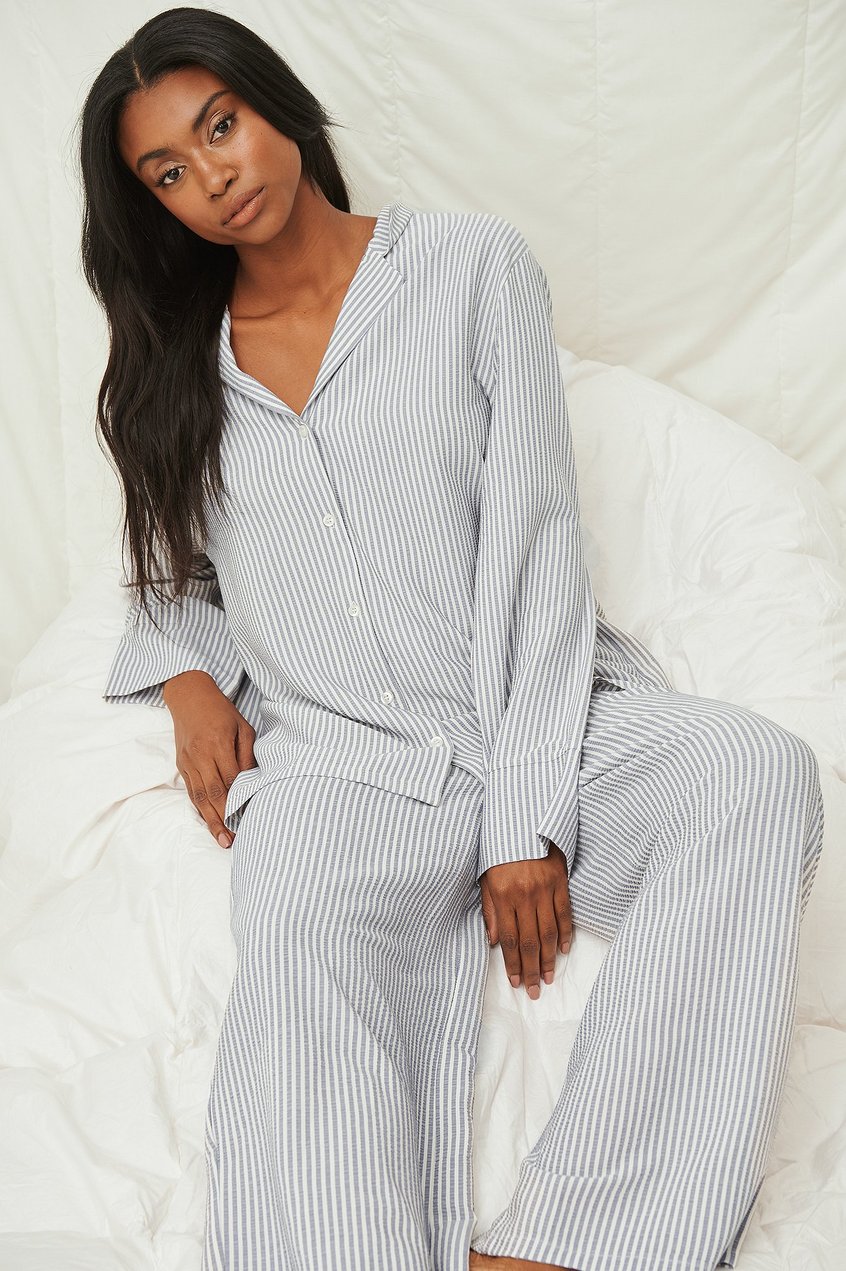 Lencería Pyjamas | Camisa tejido seersucker - ZJ89155