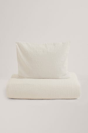 White Seersucker sengetøy