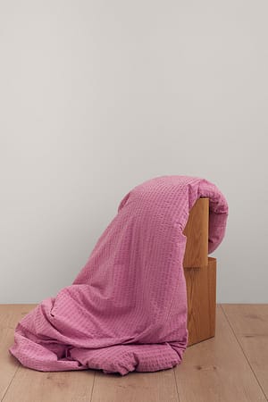 Pink Seersucker sängkläder