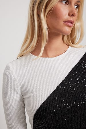 Colorblock Sequin Dress