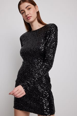 Black Mini-jurk met pailletten