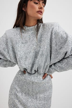Sequins Mini Dress Silver | NA-KD