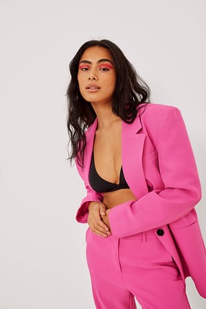Pink Resirkulert Sharp oversized blazer