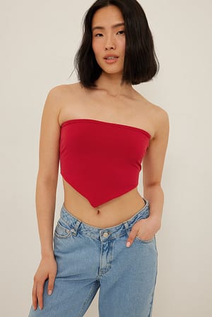 Red Shawl Bandeau Top