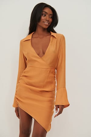 Orange Miniklänning i skirt material