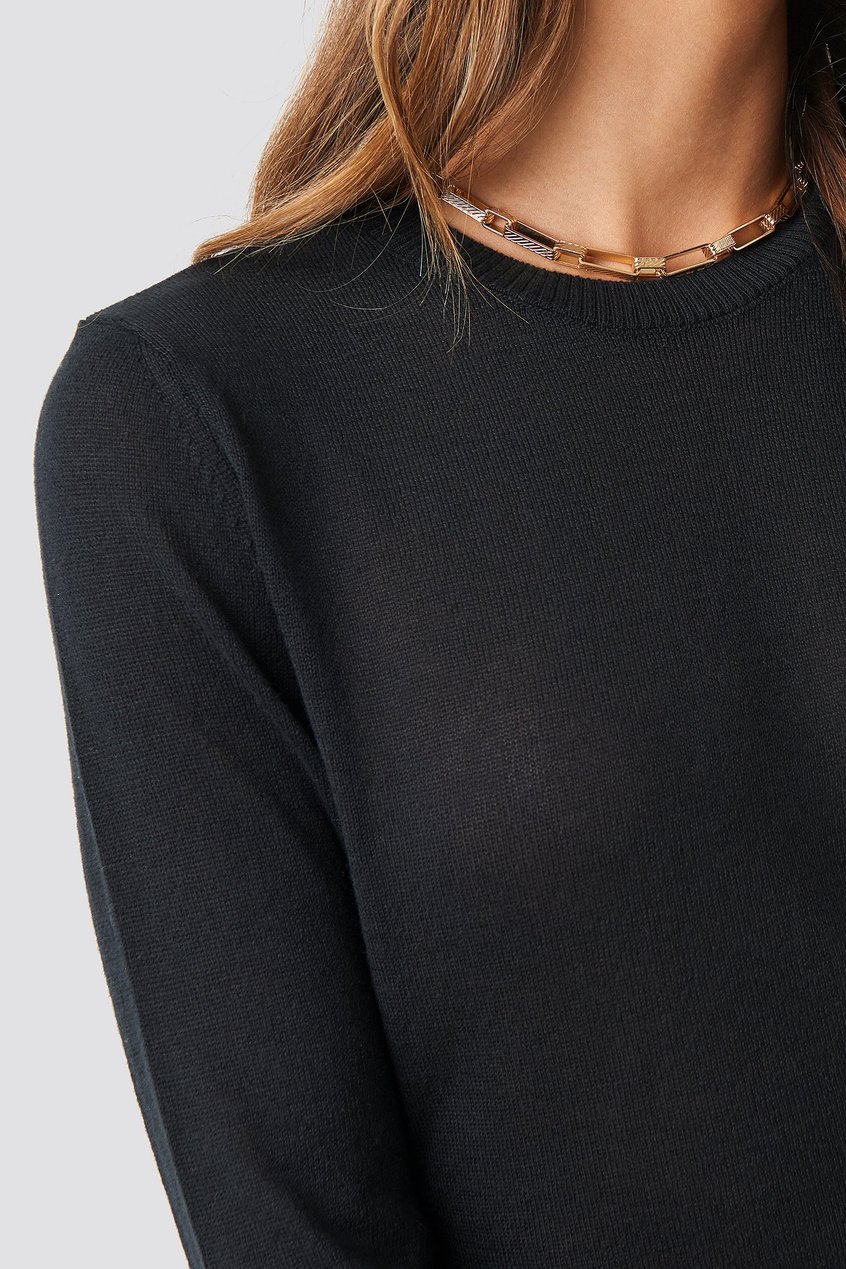 Oberteile Tops | Sheer Round Neck Knitted Top - VD89874