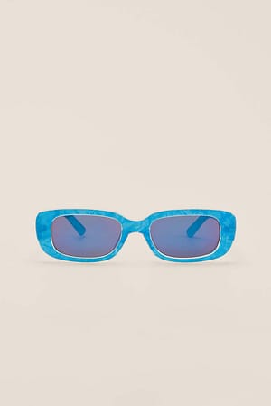 Blue Połyskujące okulary przeciwsłoneczne