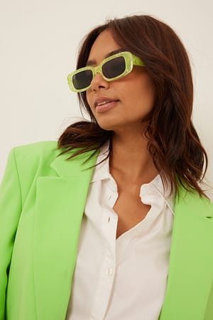 Lime Połyskujące okulary przeciwsłoneczne