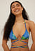 Glänzendes Träger-Bikini-Oberteil mit Kreisdetail