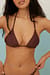 Triangel-Bikini-Oberteil mit glänzendem Kreisdetail