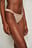 Drapiertes glänzendes Bikini-Höschen mit hohem Schnitt