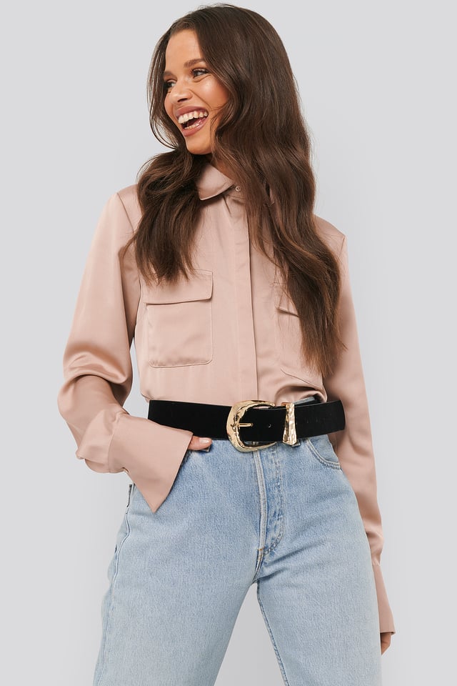 Shiny Pocket Shirt Pink Terracotta