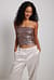 Shiny Structured Bandeau Top