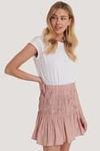 Pink Shirred Mini Skirt