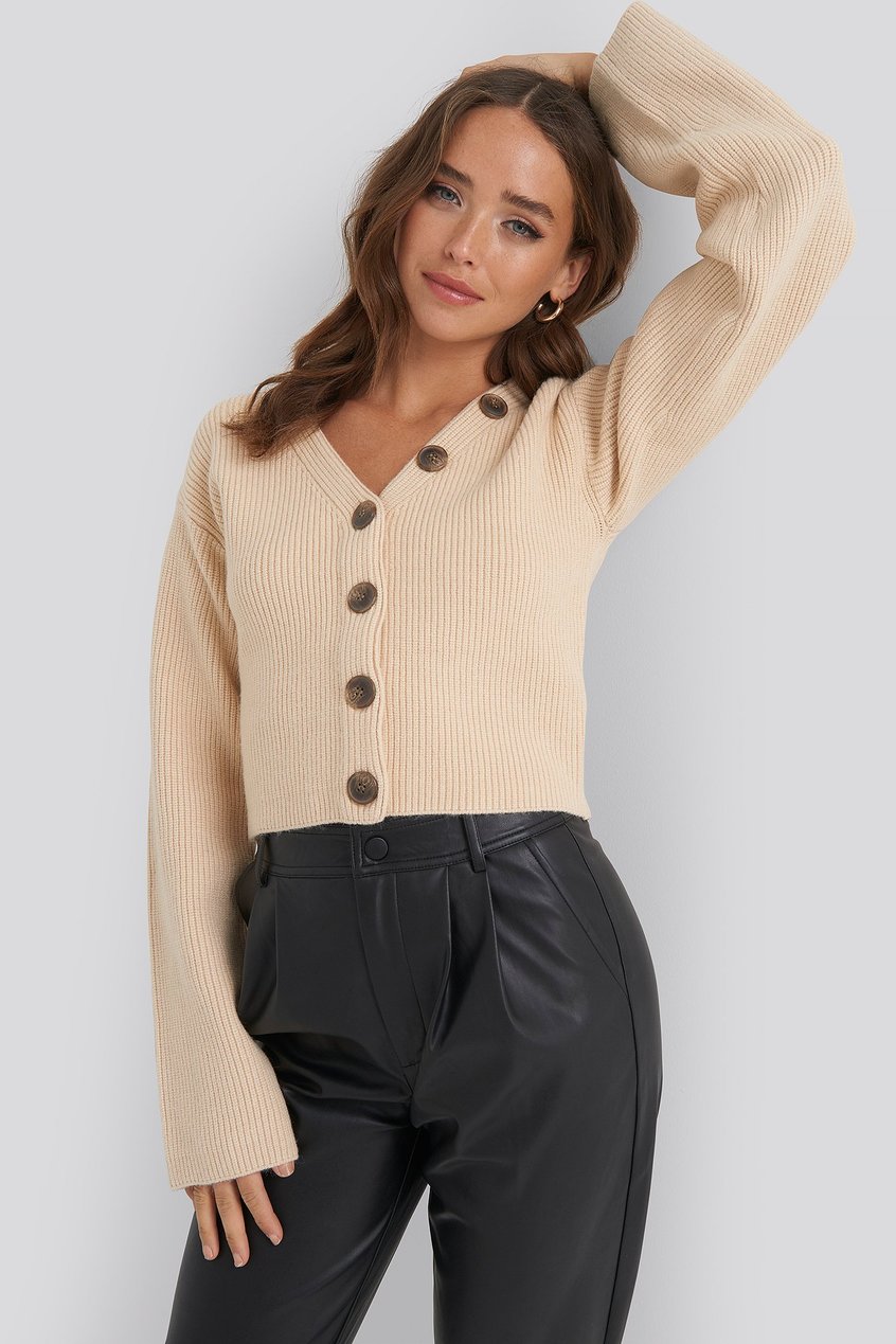 Pullover Cardigans | Short Buttoned Knitted Sweater - JR06723