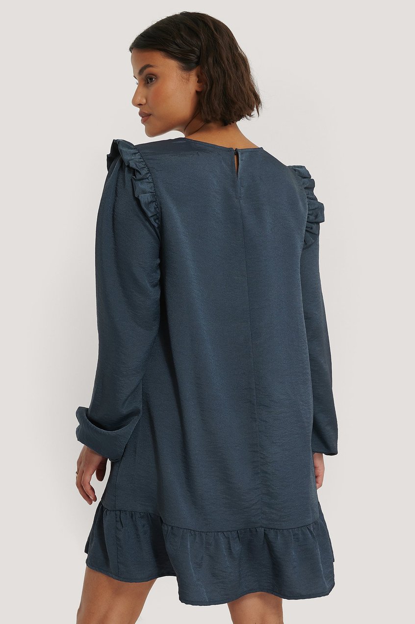Robes Robes Manches Longues | Robe Mini À Volants - HV18534