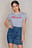 Side Frill Mini Denim Skirt