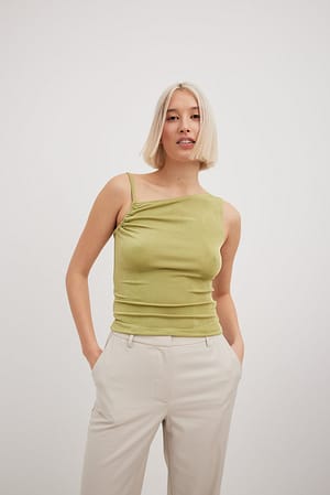 Side Rouched Top Green | NA-KD