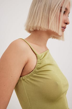 Green Side Rouched Top