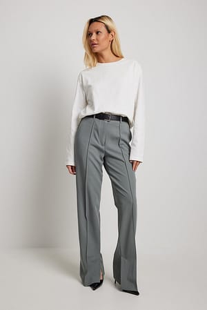 Grey Pantalones tailor fit con apertura lateral