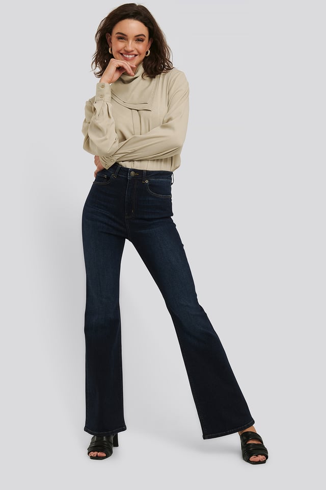 Skinny Flare Jeans Indigo Blue