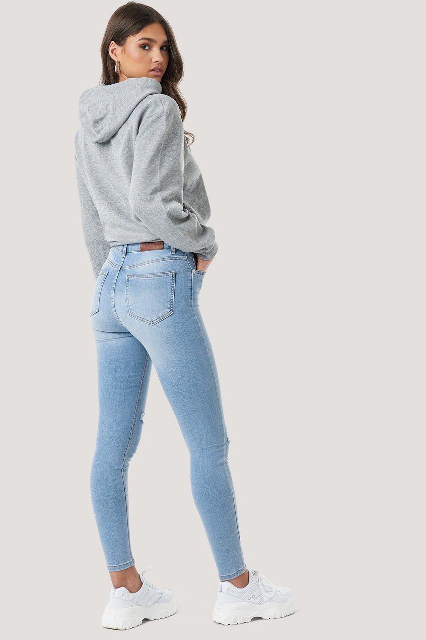 Jeans High Waisted Jeans | Skinny Jeans mit hoher Taille Used-Look - PM34300