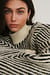 Sleeve Detail Striped Knitted Sweater