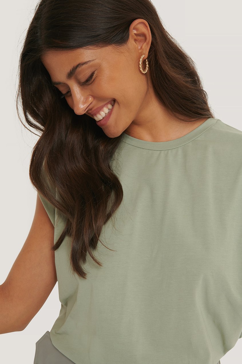 Oberteile Basic T-Shirts | Organisches Jersey-Top mit Ärmeldetail - GF81474
