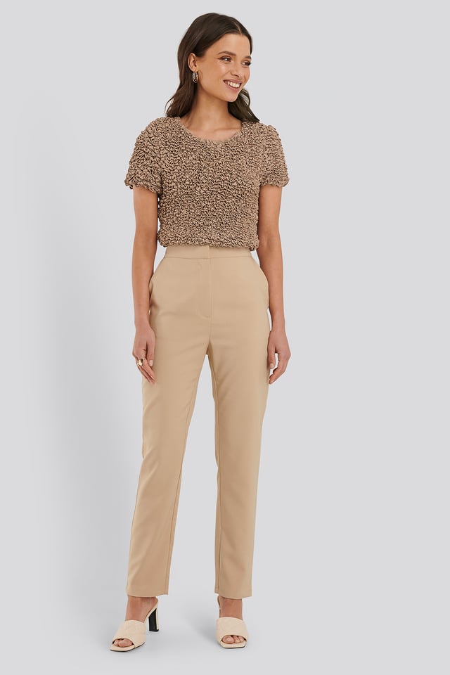 Slim Fit -Puvunhousut Beige