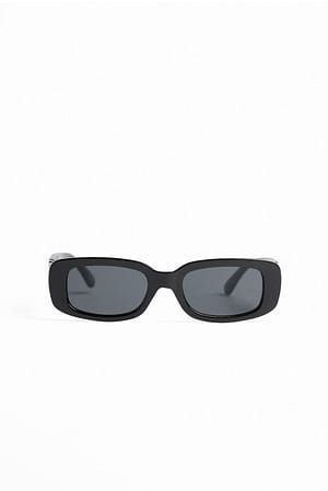 Black Retro solbriller med smalt stel
