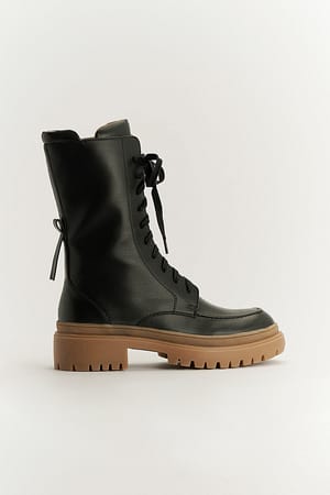 Black Slim boots met kant