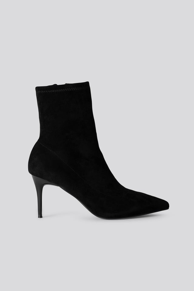 Slim Stiletto Pointy Boots Black