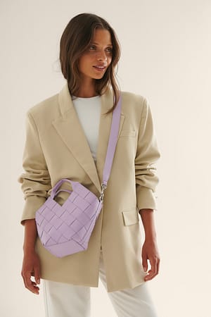 Small Woven Angular Bag Purple | NA-KD